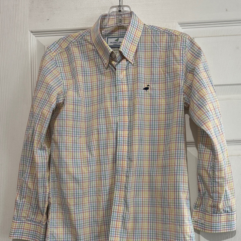 Properly tied Multicolor Pastel Plaid Button-Down Shirt